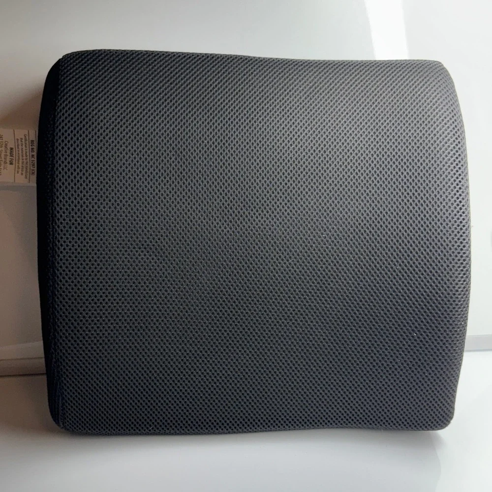 Samsonite Ergonomic Lumbar Support‎ Pillow Black Mesh Memory Foam with Strap